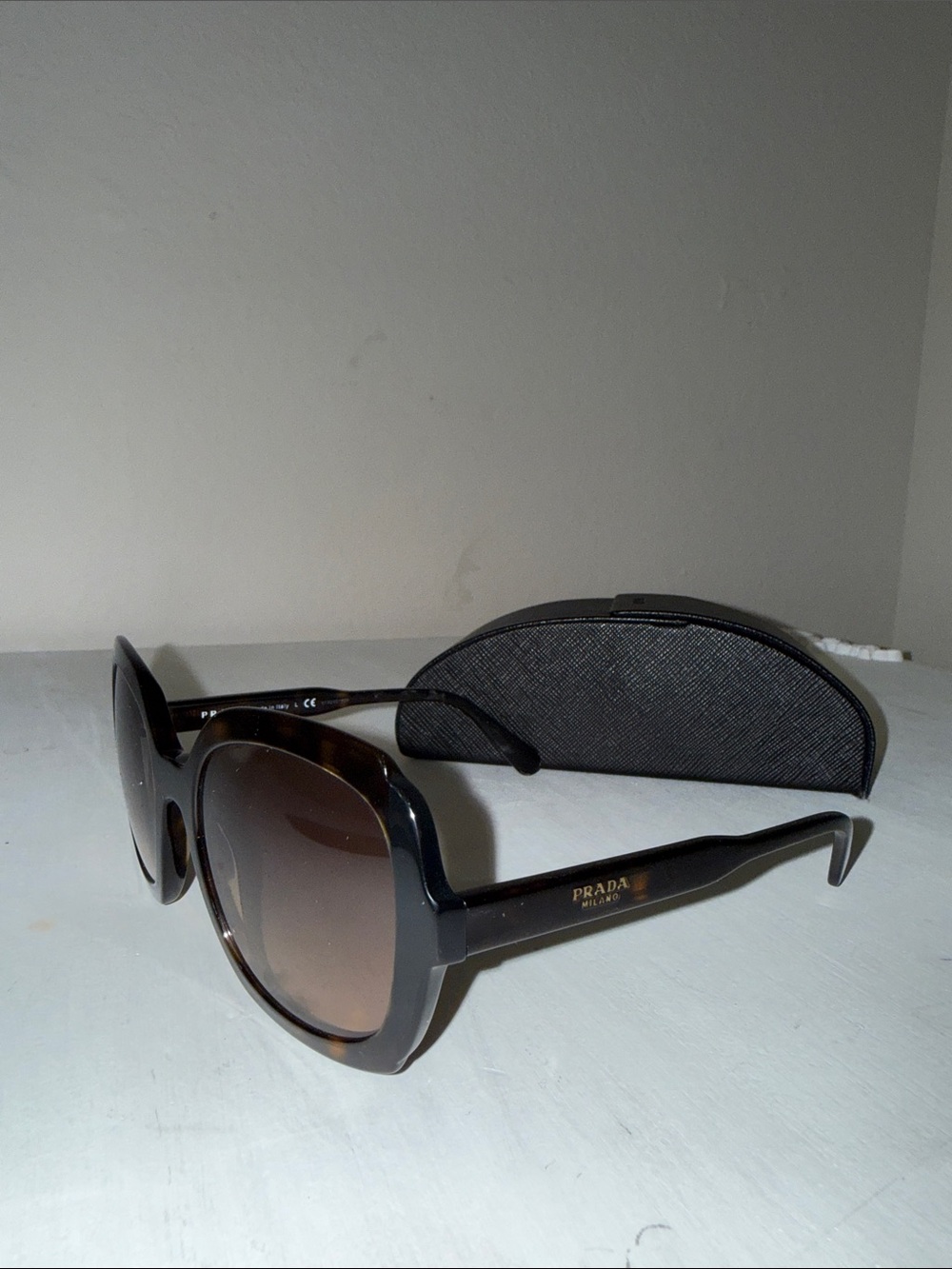 Prada Women’s Tortoiseshell Frame Brown Gradient Lens Sunglasses